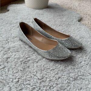 Call It Spring Shimmering Silver Flats